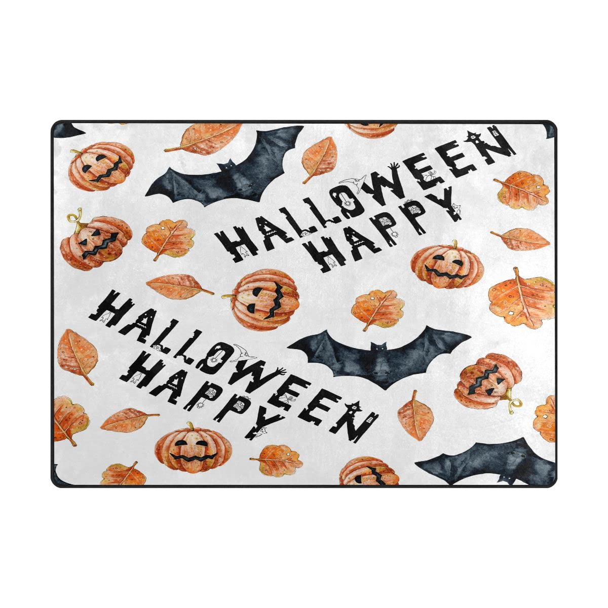 Happy Halloween nietoperze dynie dywanik antypoślizgowy do sypialni salonu kuchni, 13 cm x 10 cm dywan podłogowy do dekoracji domu