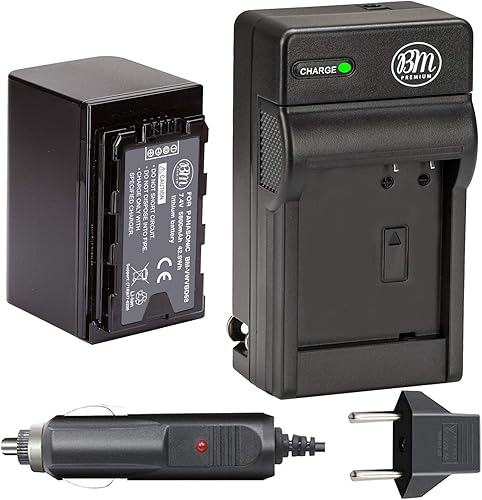 BM Premium VW-VBD58 Batería y cargador para Panasonic AG-VBR59, BGH1, HC-X1, HC-X1500, HC-X2000, AG-CX10, AG-CX350, AG-UX180, AG-AC30, AG-UX90,