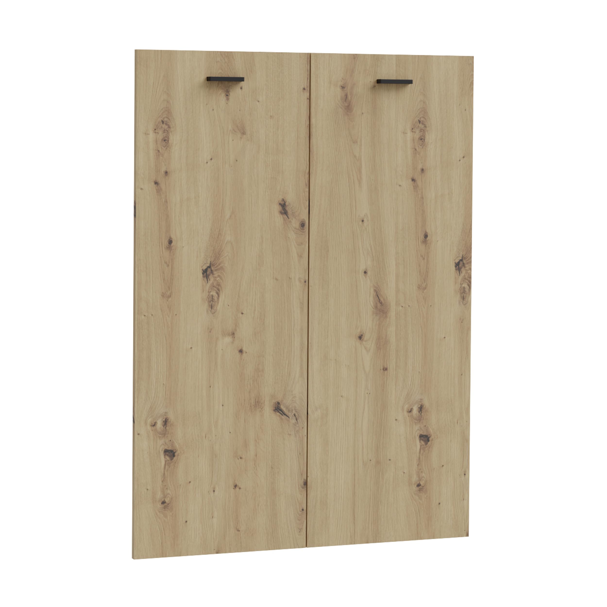 Forte Goldsboro Schranktüren 2-er Set 80, Skandi Stil Schranktüren als Add-on für OSR312 und GOSR912 Schränke, Holzwerkstoff, Artisan Eiche Holzdekor, 79,1 cm breit x 108,5 cm hoch x 1,5 cm tief