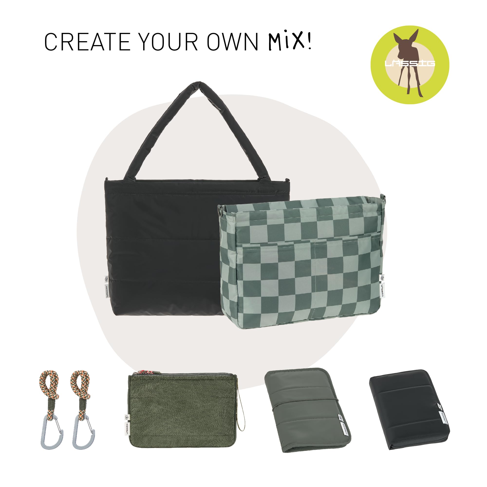Lässig Bébé Sac à langer Shopper avec fixation pour poussette/Casual MIX Shopper