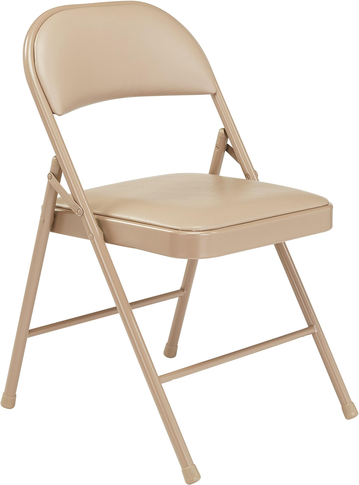951 Commercialine Vinyl Padded Folding Chair, Beige(4 Pack)