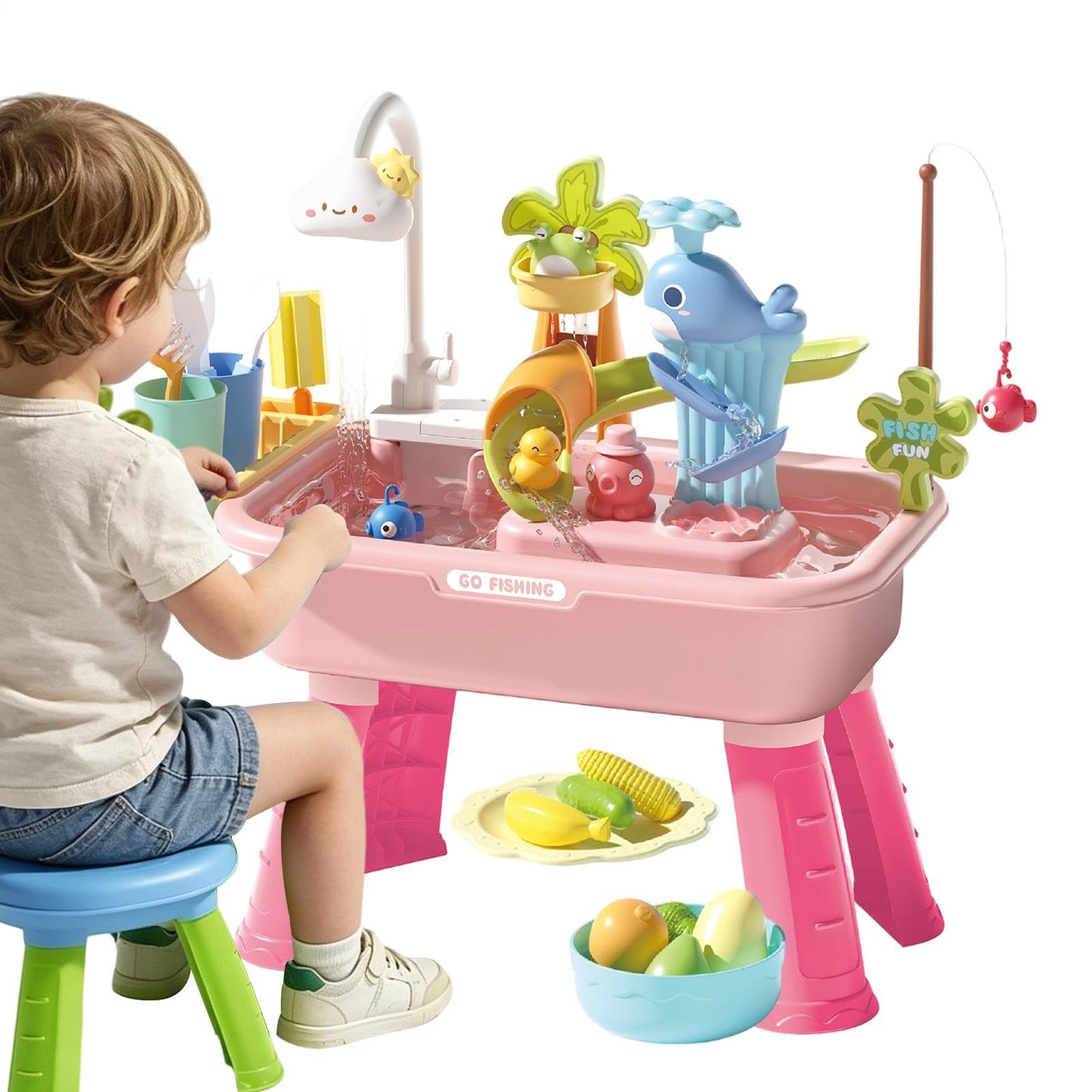 Table Jeu d'eau | De Plage Éducatifs,Jeu d'extérieur pour l'été,pour Garçons Filles Préscolaires Terrasse Plage Camping Maison Salle De Jeux Vacances