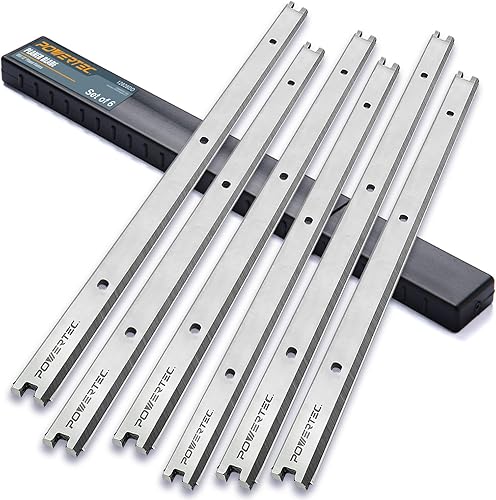 POWERTEC Cuchillas cepilladoras de 13 pulgadas para cepilladora RIDGID R4330, TP1300LS, repuesto para cuchillos cepilladores AC20502, juego de 6