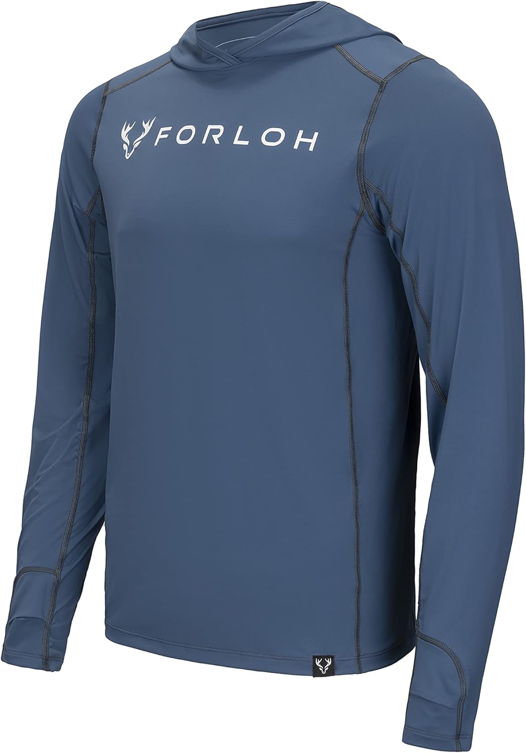 FORLOH Men's SolAir Hooded Long Sleeve - Premium Lightweight Sun Shirt | UPF 50+ Sun Protection for Fishing, Hunting, & Hiking | Cooling & Quick-Dry Technology | Stay Fresh (S, Ensign Blue)