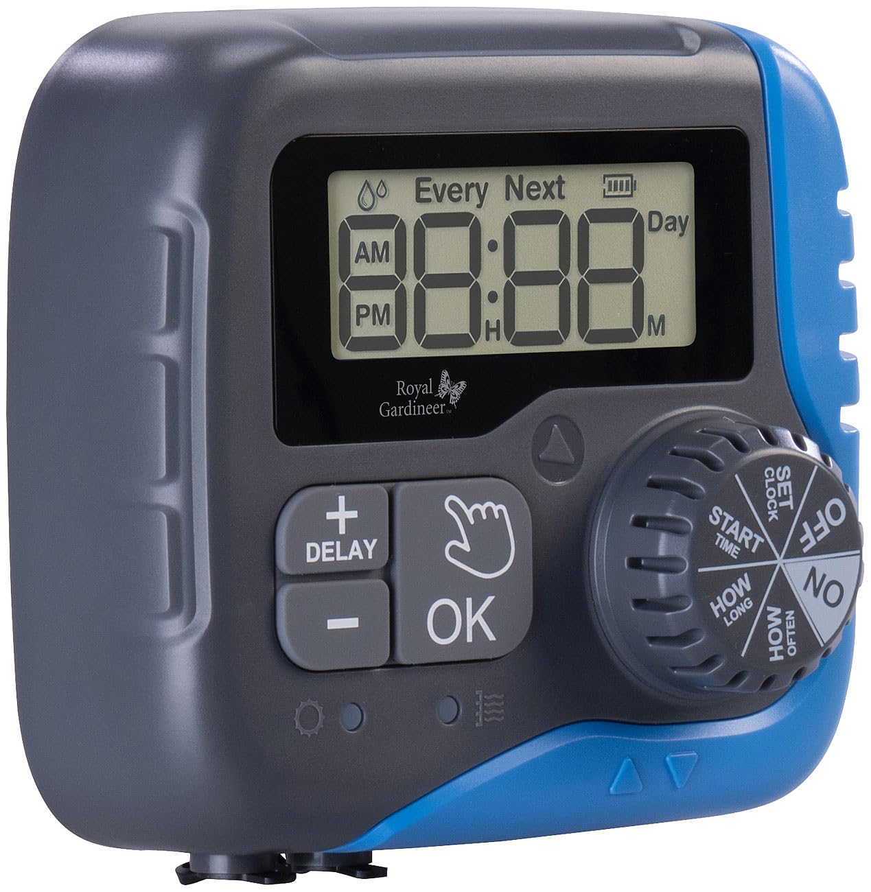 Royal Gardineer Bewässerung Solar: 2er-Set Solar-Bewässerungssysteme für 30 Pflanzen, bis 45 l/Std., LCD (Bewässerung System Gewächshaus, Solarbetriebene)