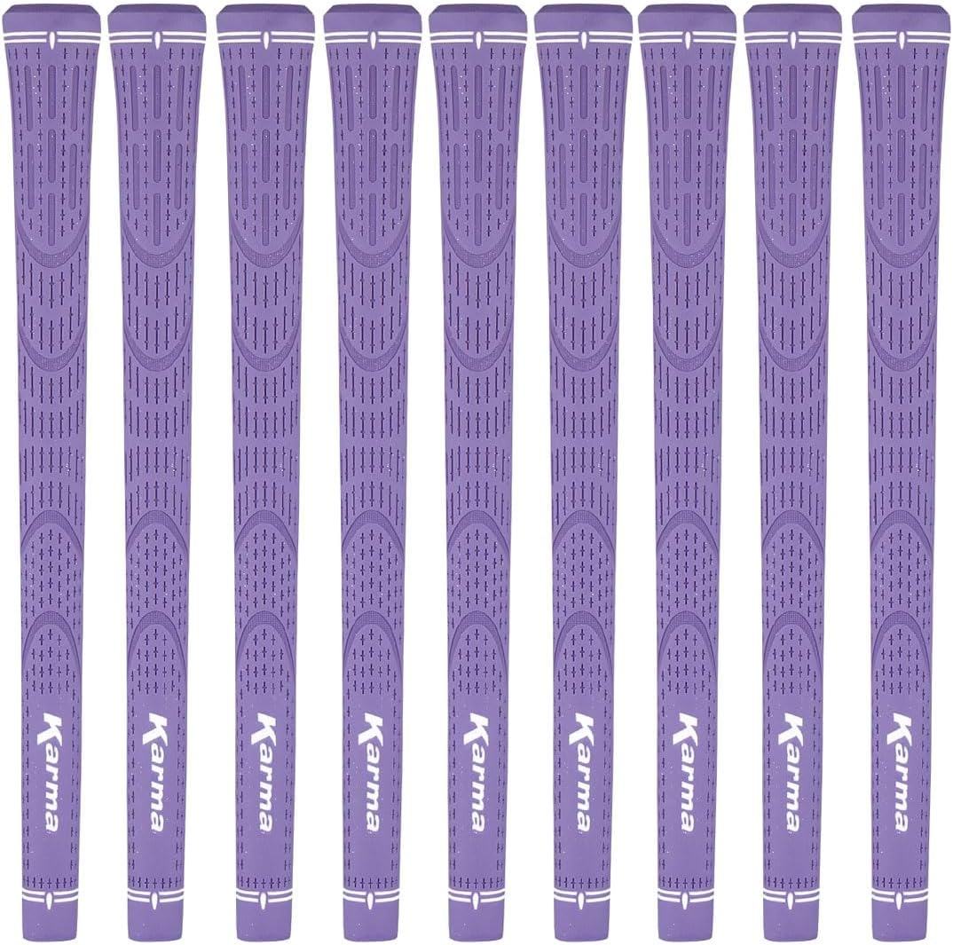 Karma Ladies Sparkle Soft Golf Grips | Glitter-Infused Soft Rubber Golf Club Grips | Pink, Purple & Black | Single, 9-Pack, 13-Pack & Grip Kit