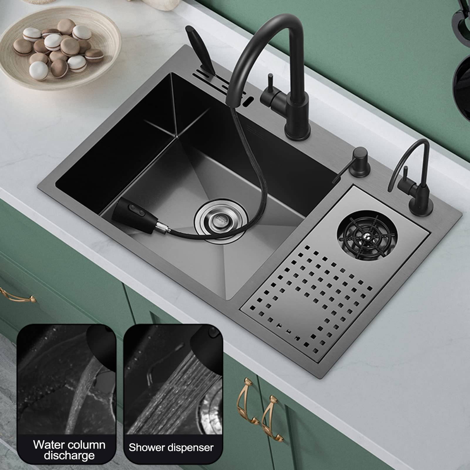 Cucina lavabicchieri, lavabicchieri da banco in Acciaio Inox con Una Sola Vasca, lavabicchieri da Bar, lavabicchieri ...