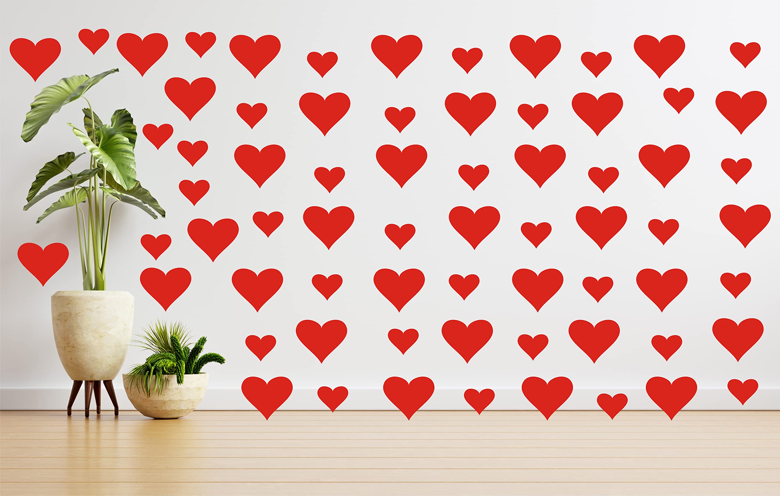 Big and Small Heart Shaped Red Color Wall Sticker (Pack of 82) Wall Decor Stickers for Living Room, Bed Room, Retail Store, Display, Promotions & Home Office - BharatSecureWeb (B09Z6ZWZ7K) Amazon Price History, Amazon Price Tracker