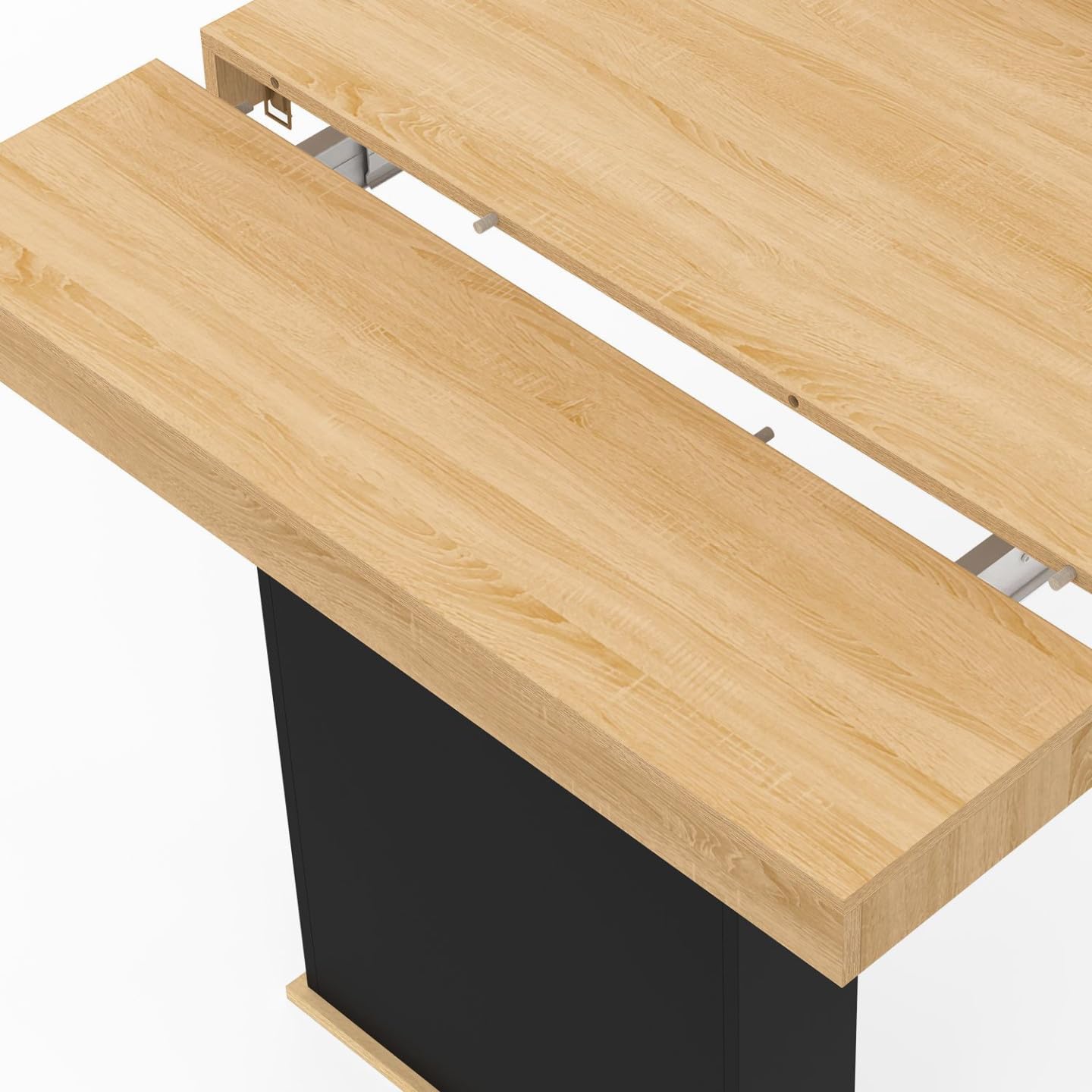 IDMarket - Mesa consola extensible Eden 14 personas 300 cm Madera y Negro