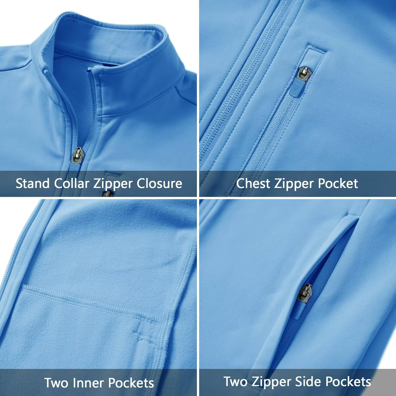 M MAELREG Full Zip Fleece Lined Jacket for Kids Lightweight Water Resistant Coat Boys Winter Long Sleeve Jackets with Pockets - Image 4