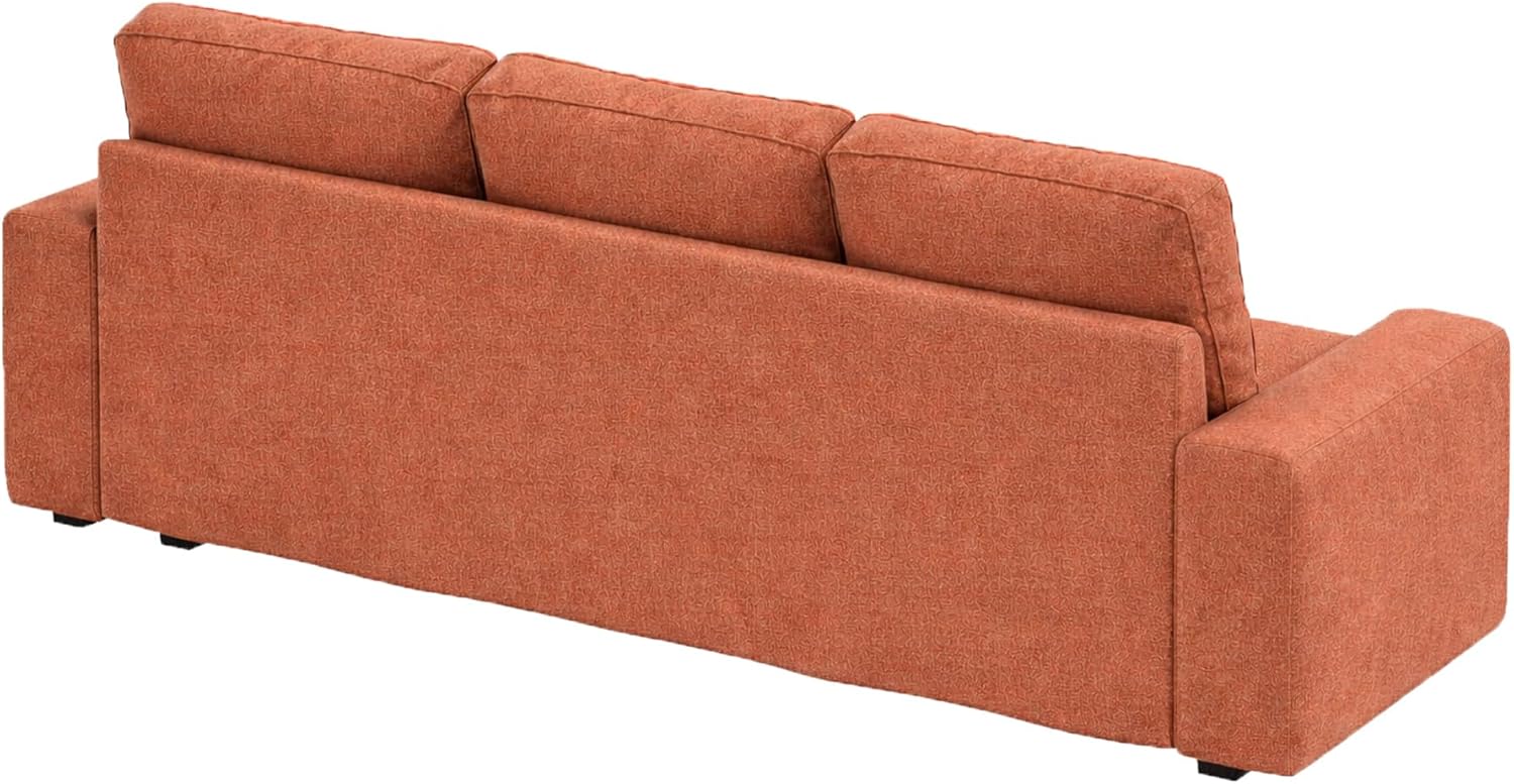 The Durable Kivik Loveseat with Chaise Sofa Cover (Width is 110.2", Not 125" !) Compatible for IKEA Kivik Sectional Corner Slipcover (50% Thicker Poly Flax Rust)