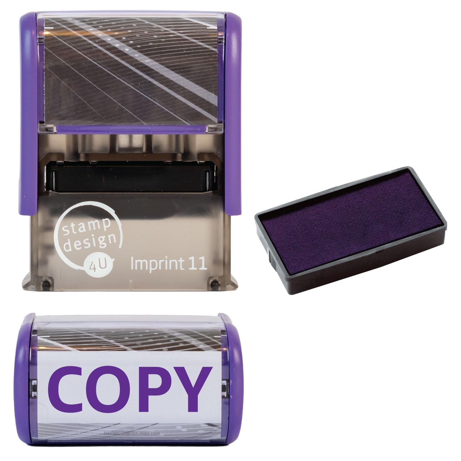 Copy Self Inking Rubber Stamp for Stamping Your Copy Documents - Violet Copy Stamp with 1 Extra Inkpad