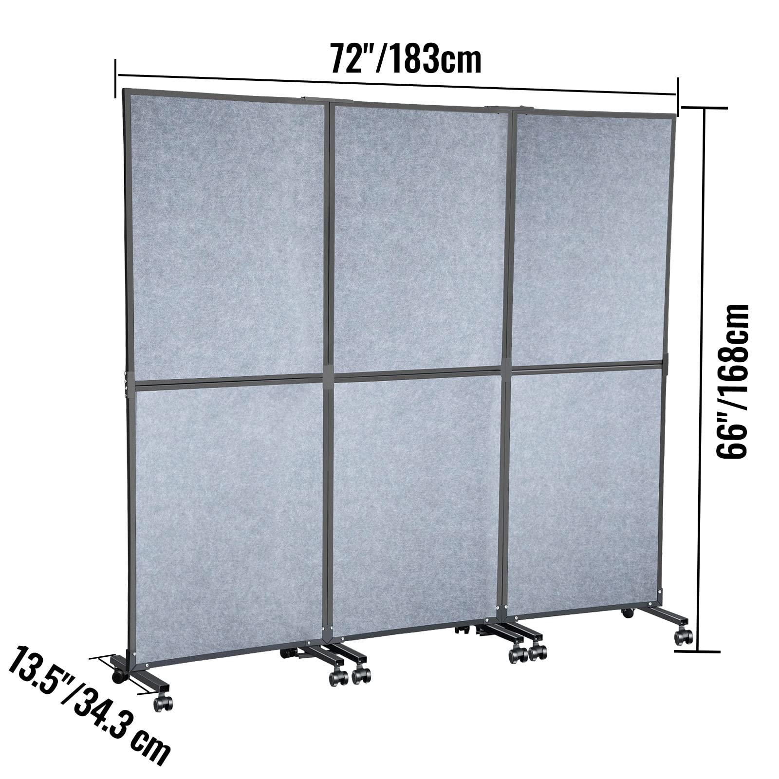 VEVOR Acoustic Room Divider 72" x 66" Office Partition Panel 3 Pack