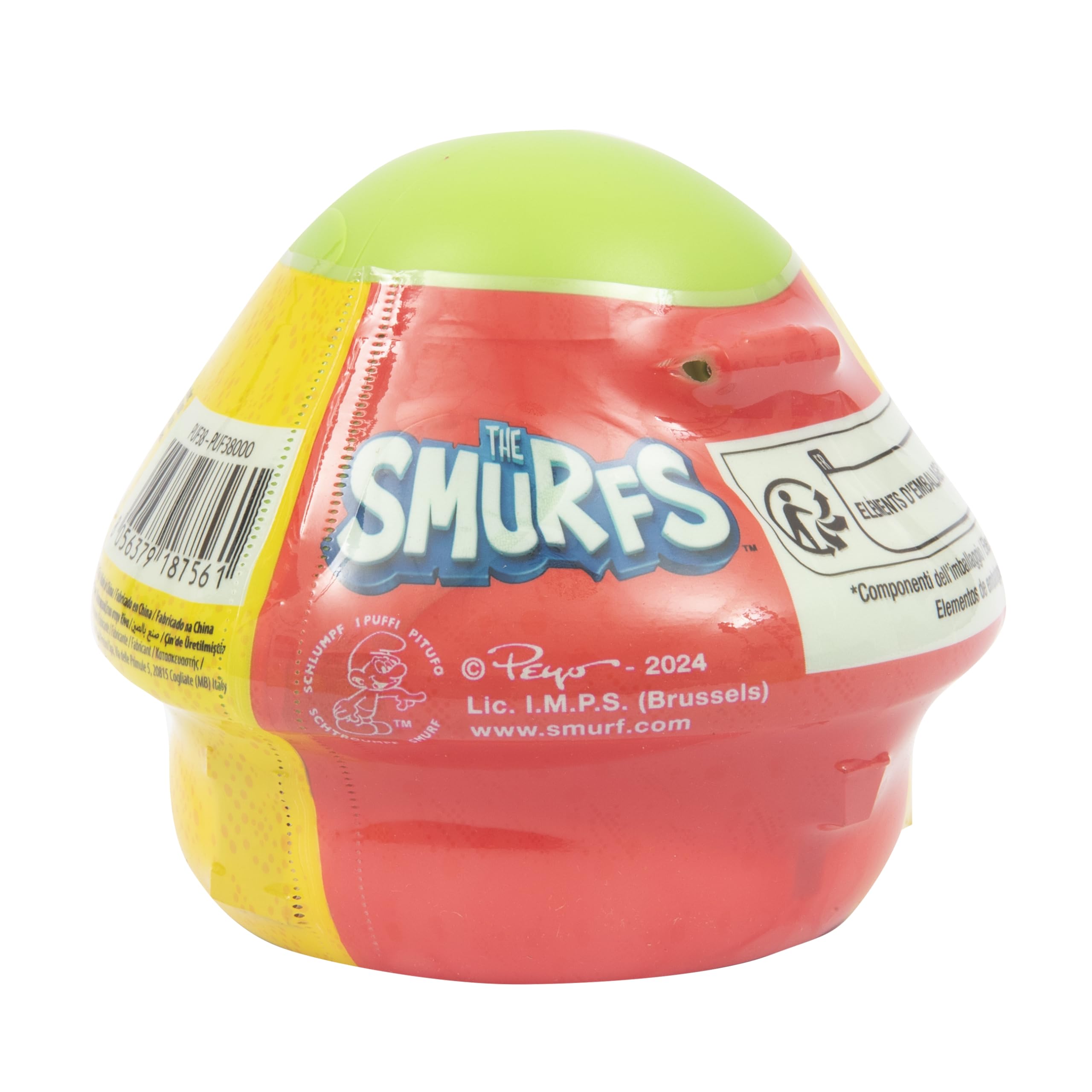 Smerfy, Dom z 1 figurką, 5,5 cm, model burzy, zielony, dla dzieci od 3 lat, PUF385