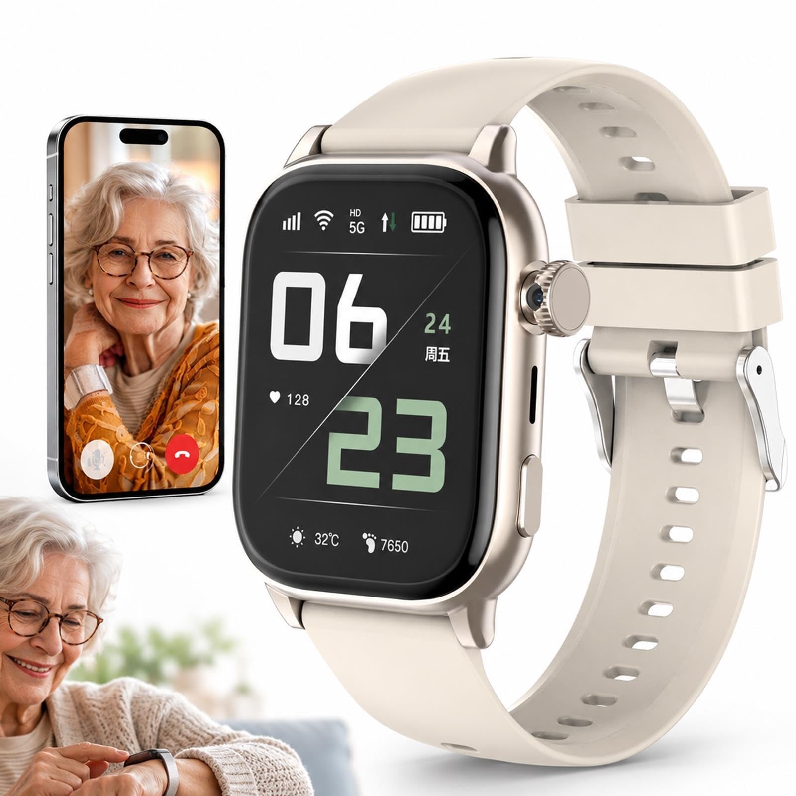 Smartwatch per Anziani con Rilevamento Cadute Automatico e Tracker GPS