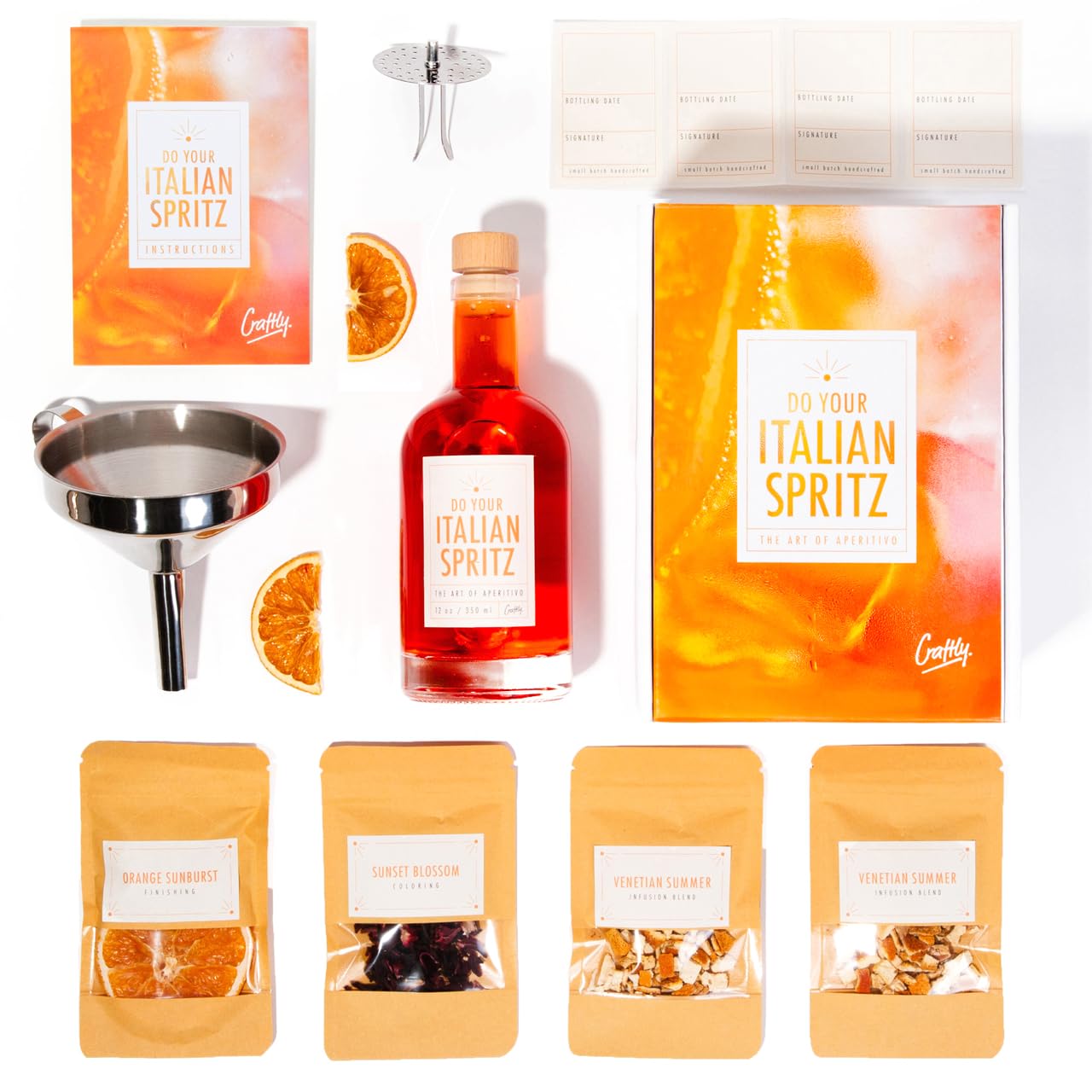 Craftly Italian Spritz Infusion Kit – Ultimate Aperitivo Experience at Home | DIY Cocktail Set for Aperitivo | Cocktail Set for Spritz