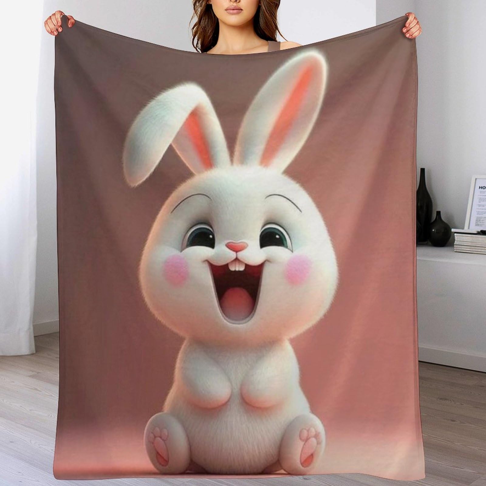 Couverture lapin mignon pour canapé : profitez de soirées chaudes en flannel douce