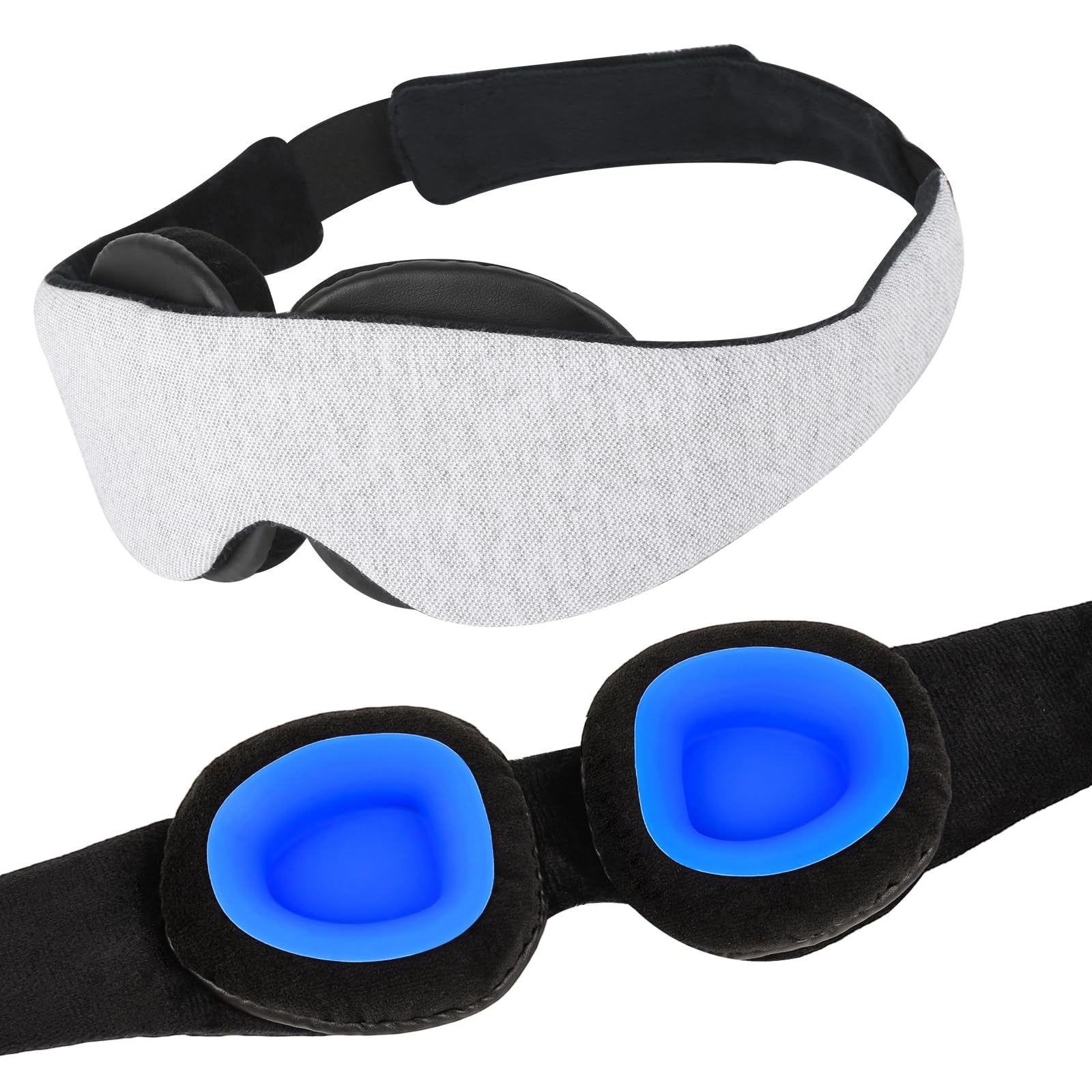 Photo 1 of Sleep Mask for Dry Eyes, 2026 Upgraded Moisture Chamber Goggles, 100% Blackout Hydrating Sleep Goggles, Adjustable Strap, Soft Reusable Eye Mask for Sleeping & Travel – Grayish White