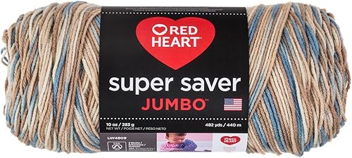 Vista 51 de Red Heart Super Saver - Ovillo de lana Jumbo Cafe Latte – Paquete de 2 unidades de 14 onzas – Acrílico – 4 medianos (peinado) – 744 yardas