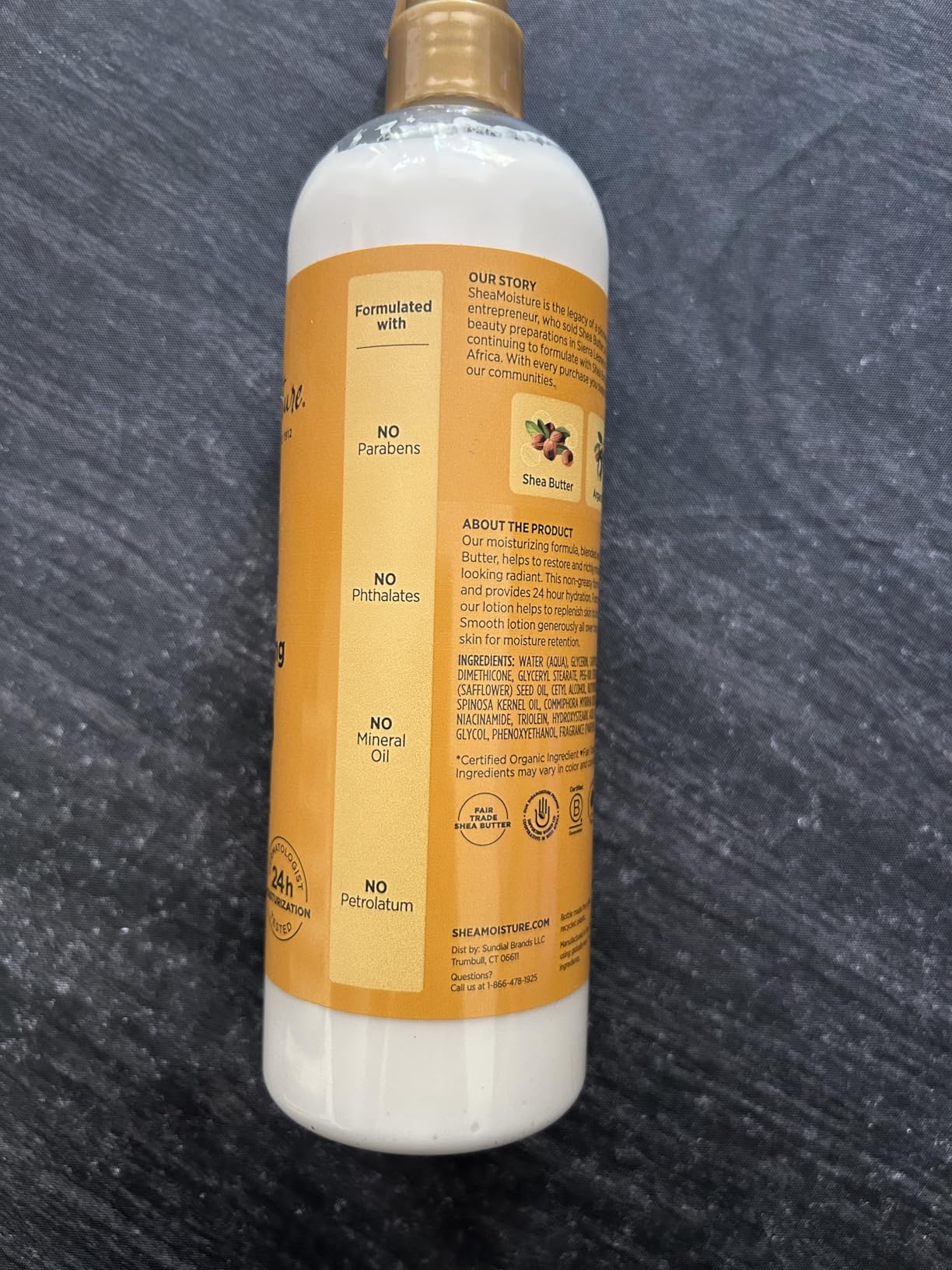 Unilever SheaMoisture Moisturizing Body Lotion with Raw Shea Butter, Argan Oil and Pro-Ceramides, Restoring Dry Skin, 24H Moisturizing 16 oz