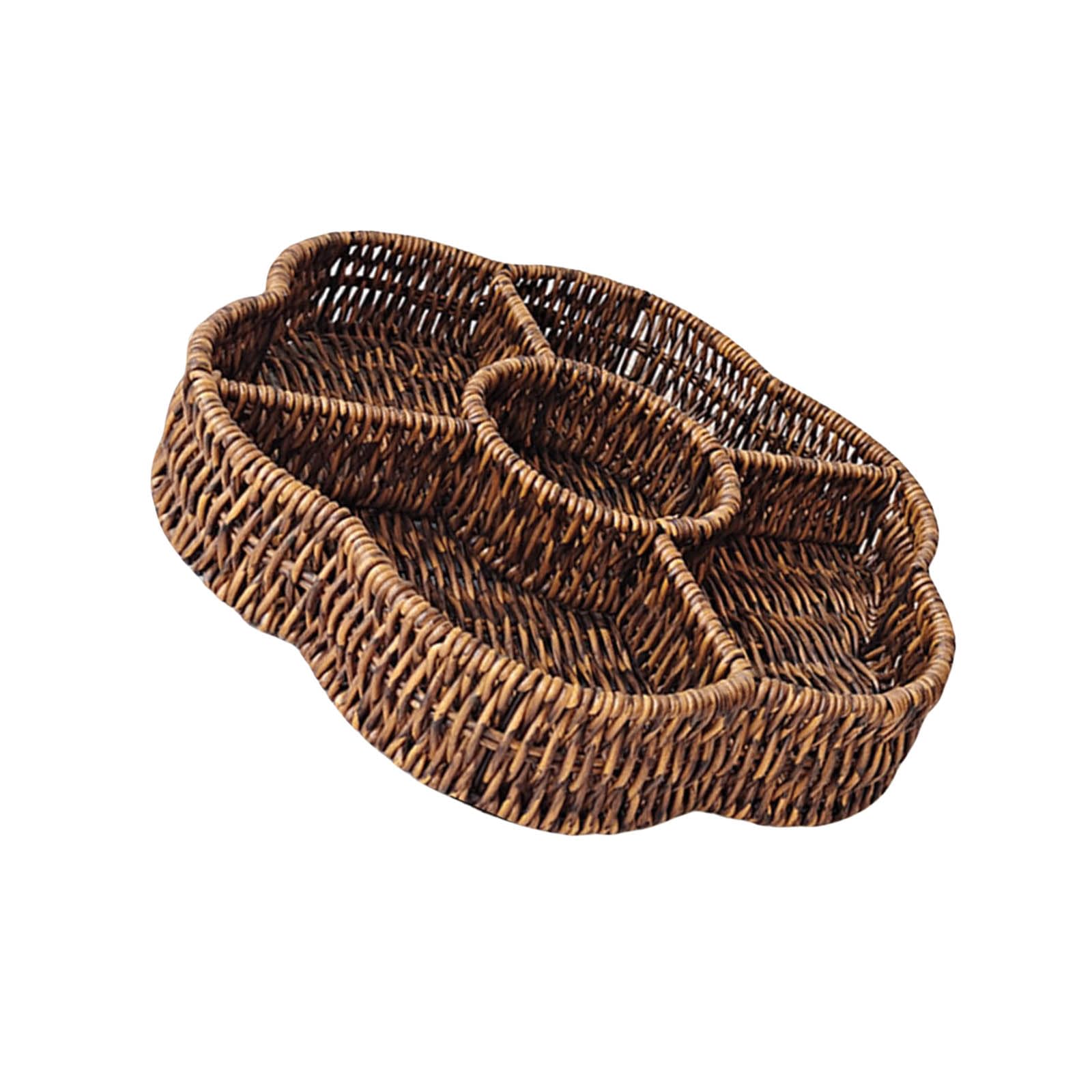 Divider Round Food Baskets Multipurpose Baskets for Organizing and Serving in Kitchens and Parties