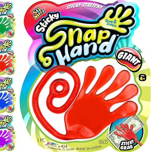 Miniatura 8 de Juguete gigante de mano a presión (paquete de 12 surtidos) Jumbo elástico manos pegajosas juguetes para niños. Recuerdos de fiesta, premios de aula,