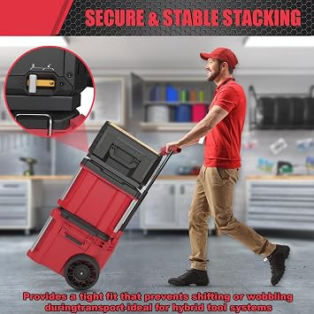 Packout Mounting Base Compatible with ToughBuilt StackTech Toolbox Slides into fit for Milwaukee Packout Drawer & Rolling Toolbox Surface for Secure Stacking
