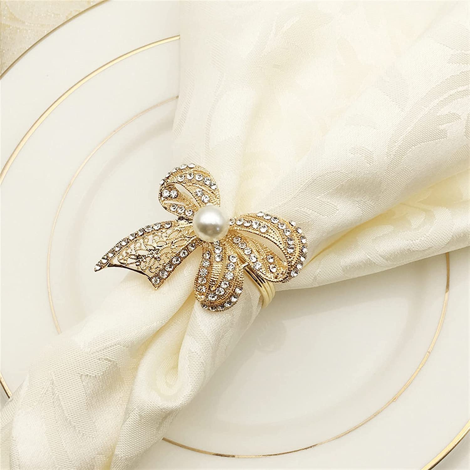 Uchwyty na serwetki, klamry/dekoracje stołu, zastawa stołowa w stylu zachodnim, diamentowe, kryształowe, motylkowe, ozdobne uchwyty na stół weselny