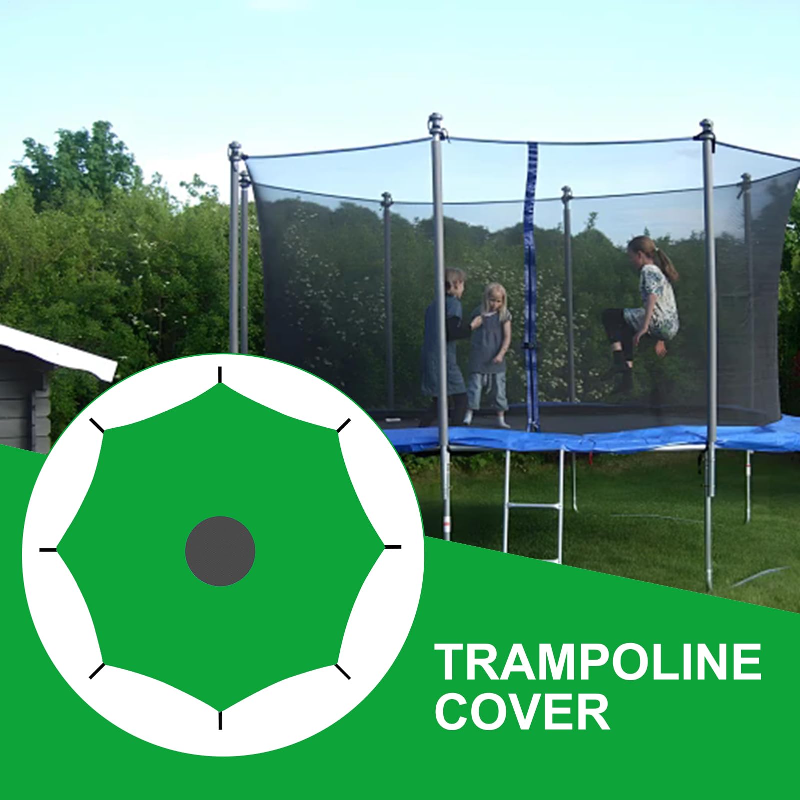 Trampoline Shade Cover For 6FT 8FT 10FT 12FT 14FT Anti-UV Sun Protection Waterproof Sunproof Canopy For Outdoor