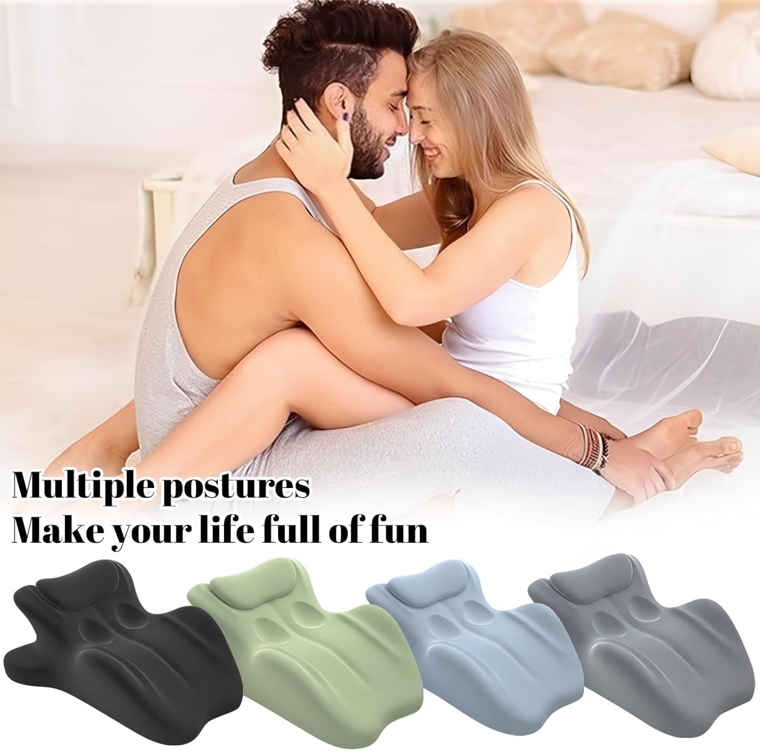 Générique Oreiller de Couple for l'intimité et Le Soutien - Cale en Mousse à mémoire de Forme à 27° - Position Parfaite instantanément,Confort Multi-Positions for s'asseoir, s'allonger, au lit (Noir)