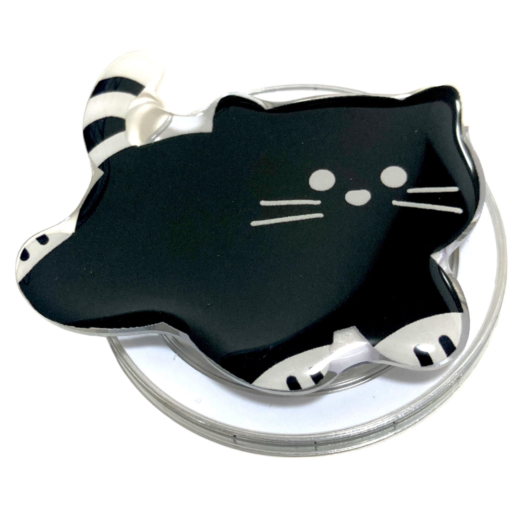 Amazon | 黒猫 猫 キャット CAT 動物 モノクロ MagSafe対応 磁力吸着