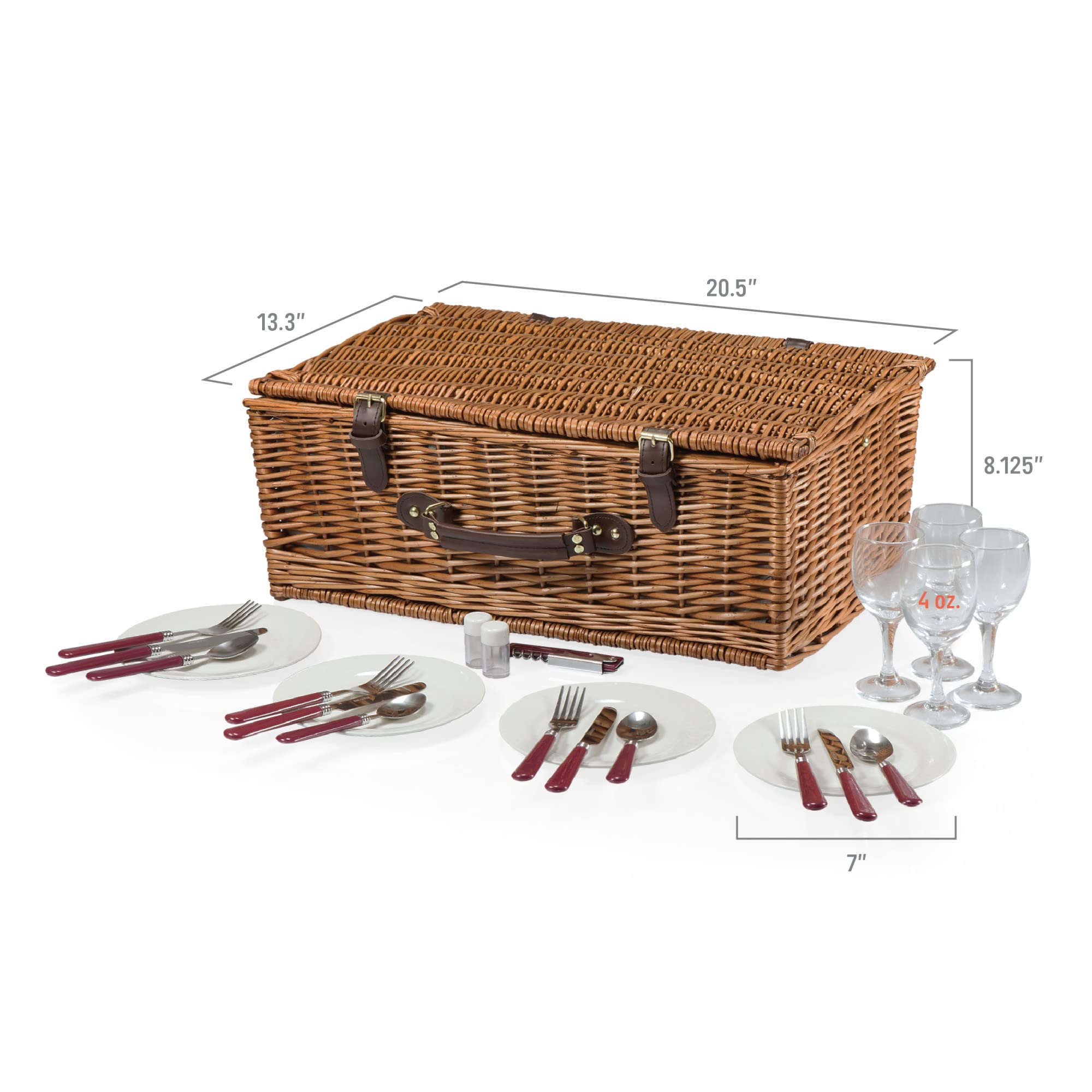 Picnic Tiempo Newbury Sauce Cesta de Picnic con Servicio para Cuatro Deluxe