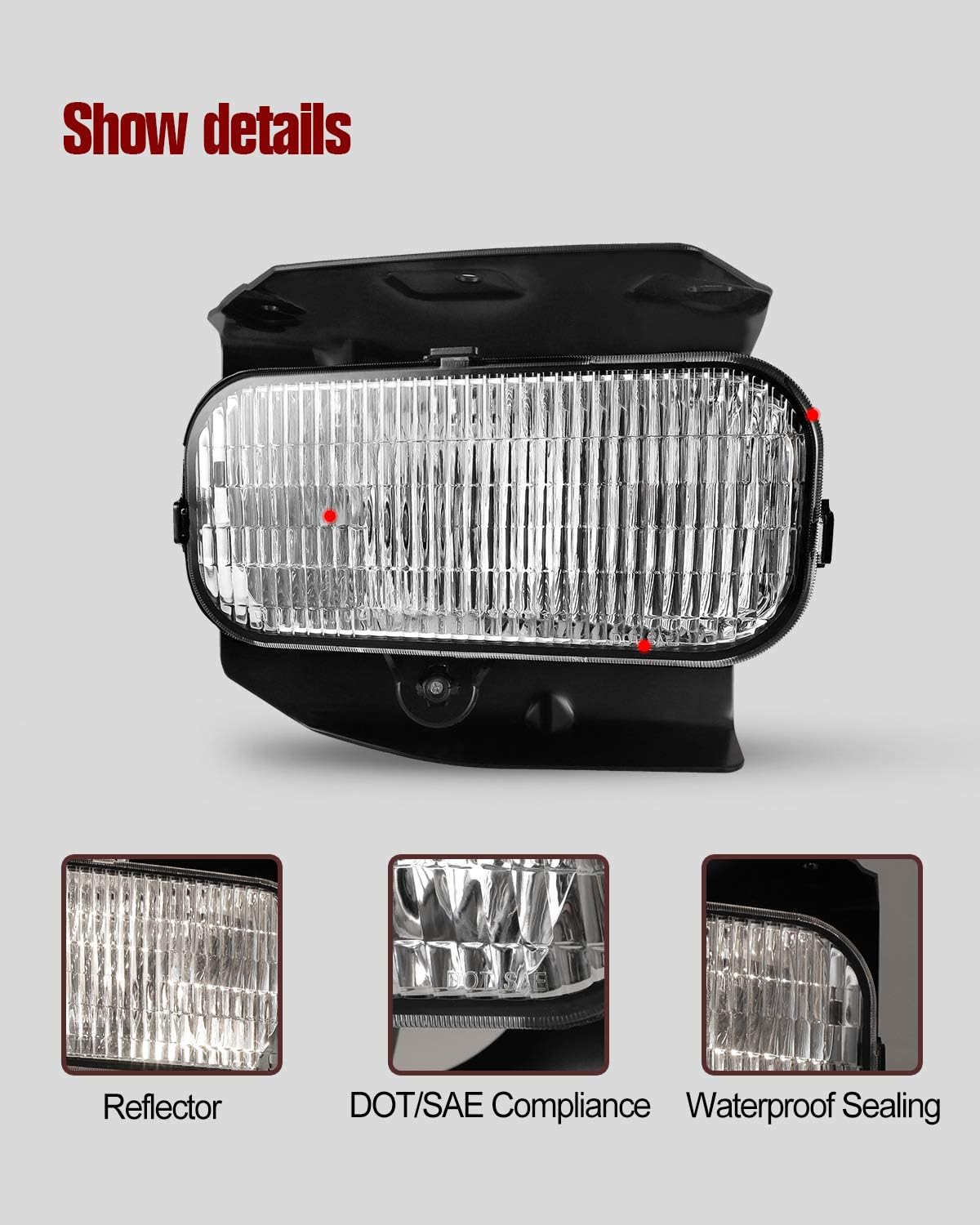 AUTOWIKI Fog Lights for 1999-2003 Ford F150 F-150/1999-2002 Ford Expedition (XL, XLT, Lariat Model Without STX ED), 2004 Ford F150 Heritage 1 Pair of Front Fog Lamp Replacement Clear Lens