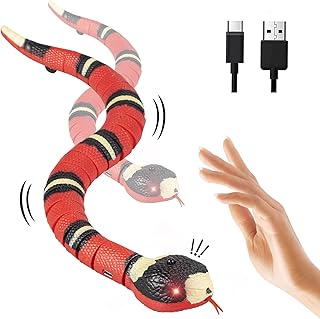 Paddsun Cat Toys Electronic Smart Sensing Snake Toy for Pet Cat Toy Cat Interactive Toys with Sensing and Obstacle Avoidance Function USB Snake Toy Keep Cats Busy, Cat Toys