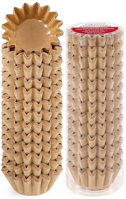 Caperci Grease-Resistant Natural Cupcake Liners Mini 200 Counts - Heavy Duty Paper Muffin Baking Cups, Odorless, No Muffin Pan Needed, Easily Peels (Natural)