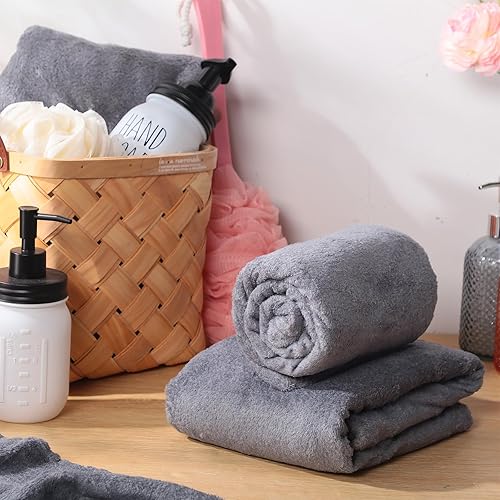 Miniatura 5 de Newwiee Juego de 24 toallas de baño de microfibra de terciopelo coral a granel, de 28 x 55 pulgadas, grandes, absorbentes, multiusos, de secado