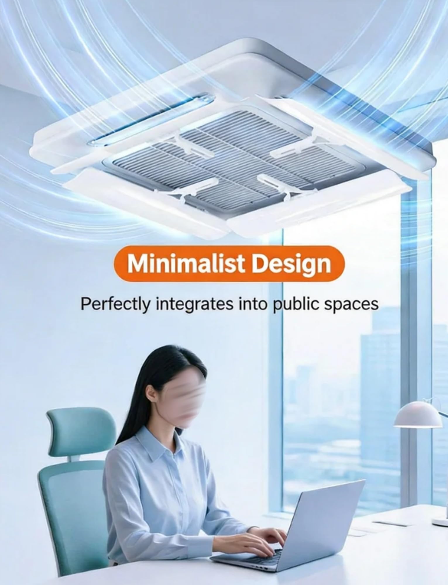 Deflettore per climatizzatore, Cassetta da soffitto Deflettore AC con gancio Milk 1/2/4 Pz Ufficio | 4pcs