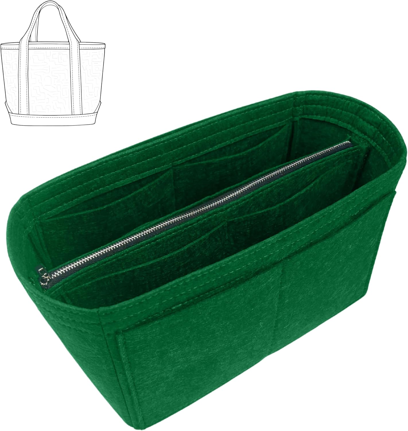 Divitize Premium Purse Organizer compatible with Tote Bag Organizer Insert — Handmade Perfect Fit, Durable Quality Felt, Full Coverage No Bulky Effect, +24 Colors (Red, Small)
