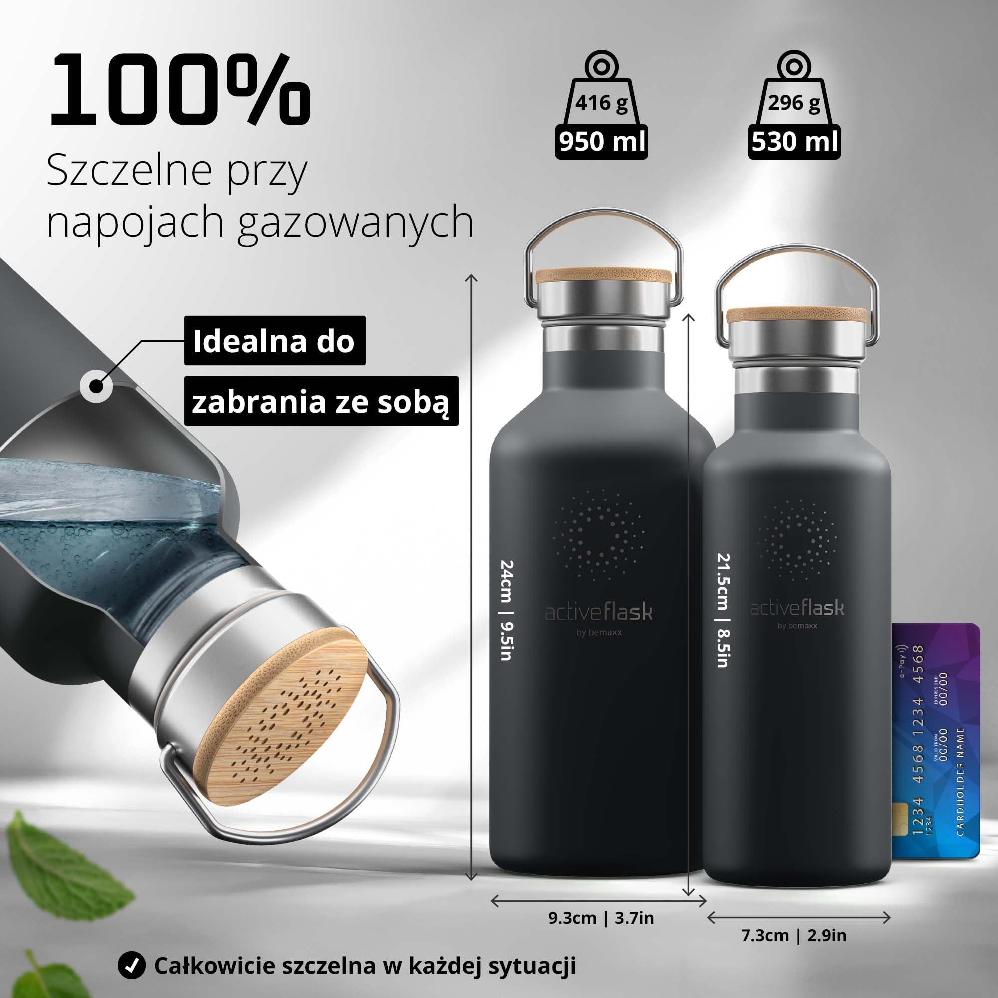 Butelka do picia ze stali nierdzewnej ACTIVE FLASK + słomka (3 pokrywki) wolna od BPA, szczelna, odpowiednia na dwutlenek węgla - butelka na wodę termos rowerowy izolowana izolowana butelka sportowa