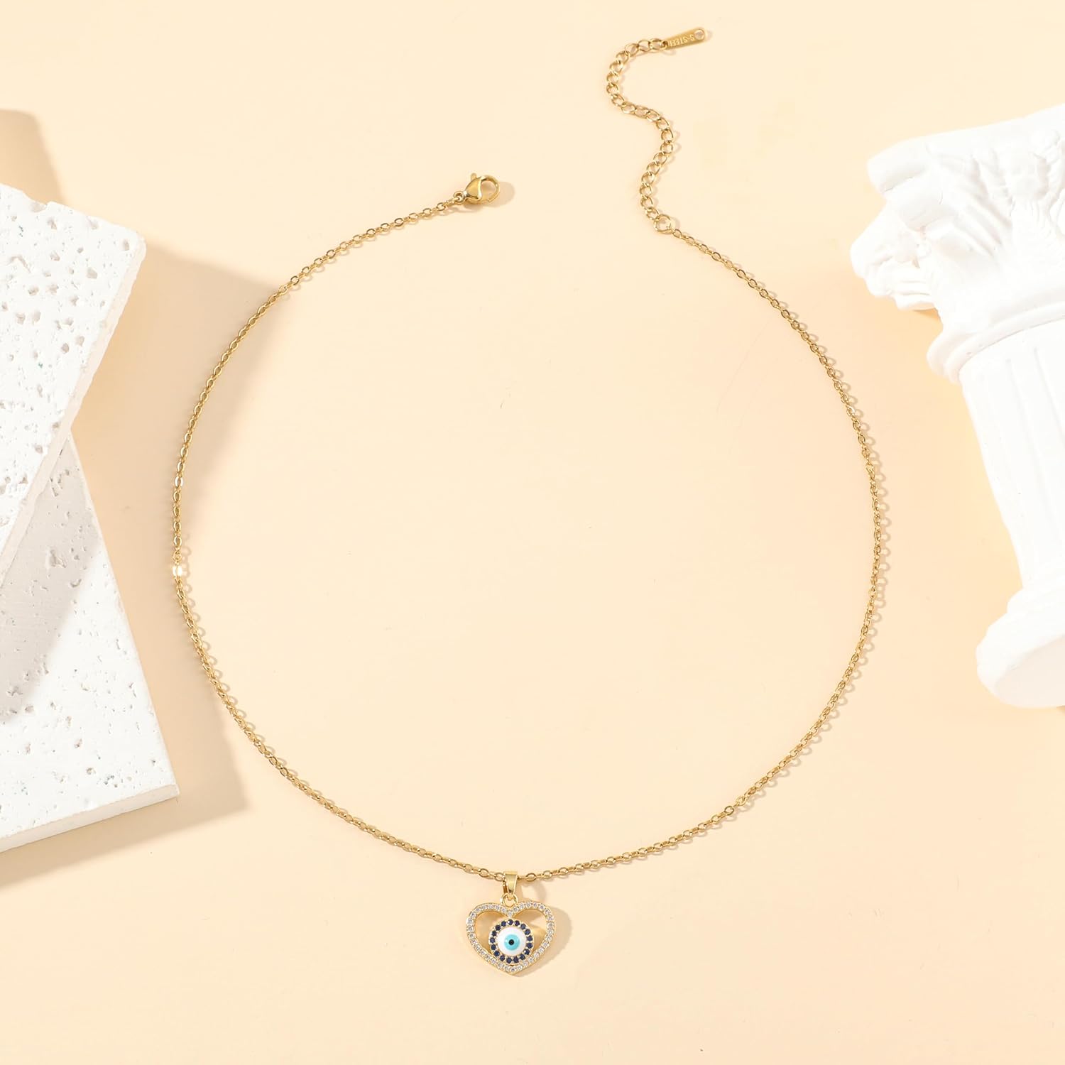 Gold Plated Evil Eye Necklace Lucky Protection Amulet Hamsa Jewelry for Women Gift - Image 5