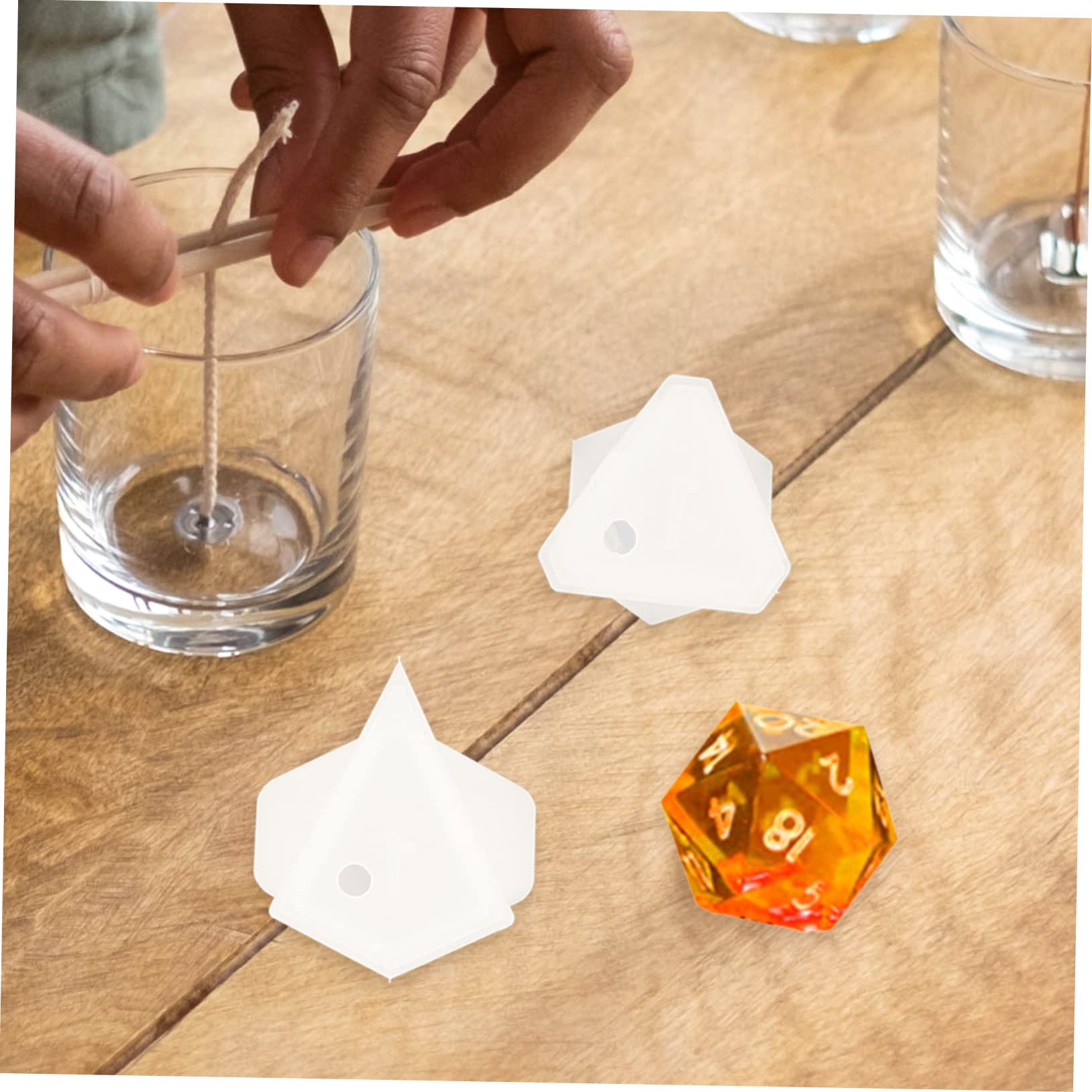 NUOBESTY 3pezzi Stampo Silicone Per Creazione Di Dadi Per Diy Crafts e Decorazioni Per Casa Mold Flessibile e Riutilizzabile Per Dadi Personalizzati Resina Epossidica