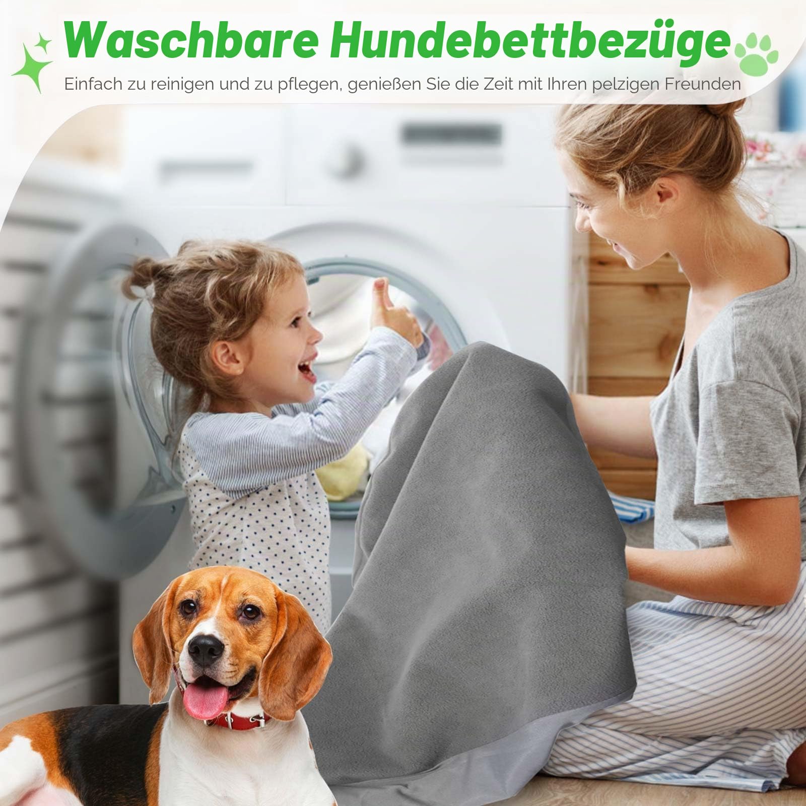 Ersatz-Hundebettbezüge, waschbar, 100% wasserdicht, weich, Grau, 2 Stück, 106,7 x 71,1 cm L