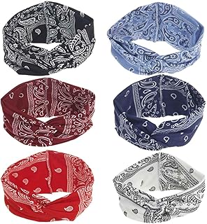 QIMOSHI 6 Packs Headbands for Women Girls Cotton Knotted Yoga Sport Workout Fashion Hair Bands Headwrap