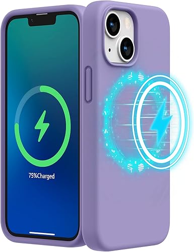 Miniatura 7 de SURPHY Funda magnética diseñada para iPhone 13 Mini, compatible con MagSafe (versión 2021 de 5.4 pulgadas), funda de silicona líquida con forro de