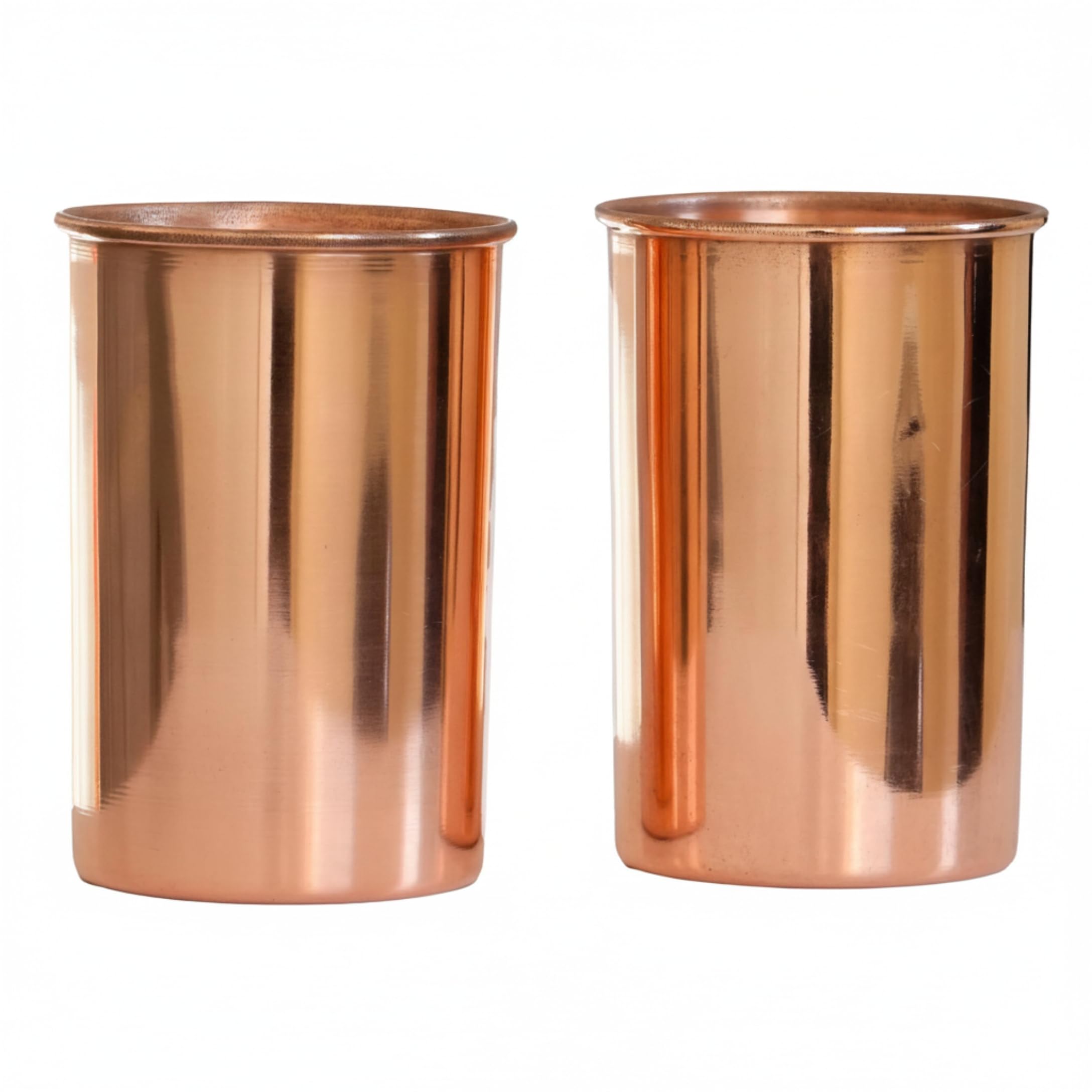 COPPAYA Pure Copper Tumblers Set of 2 (350ml) – Handcrafted Smooth Copper Water Glasses for Daily Drinking – Ayurveda Inspired, Made in India