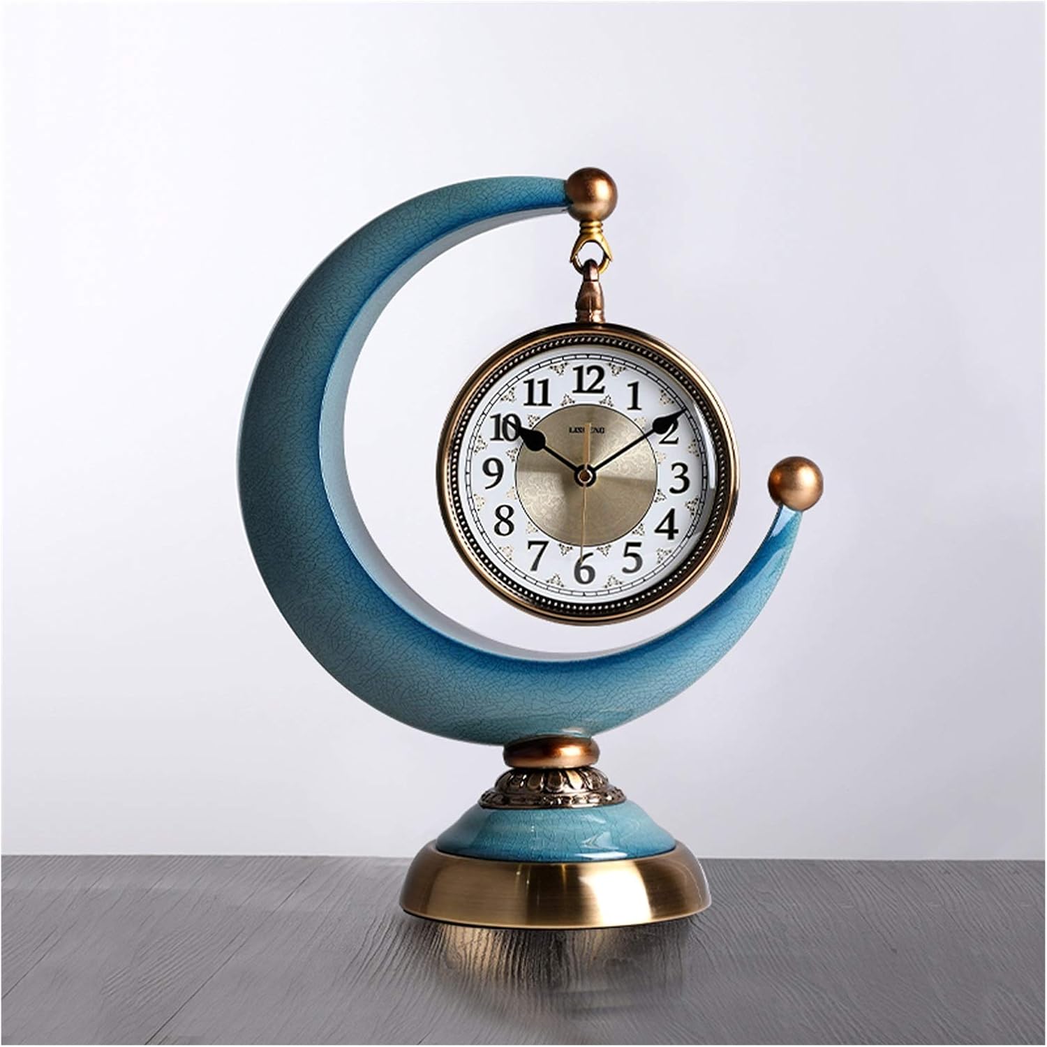 Table Clocks for Living Room Decor Crescent Singlesided