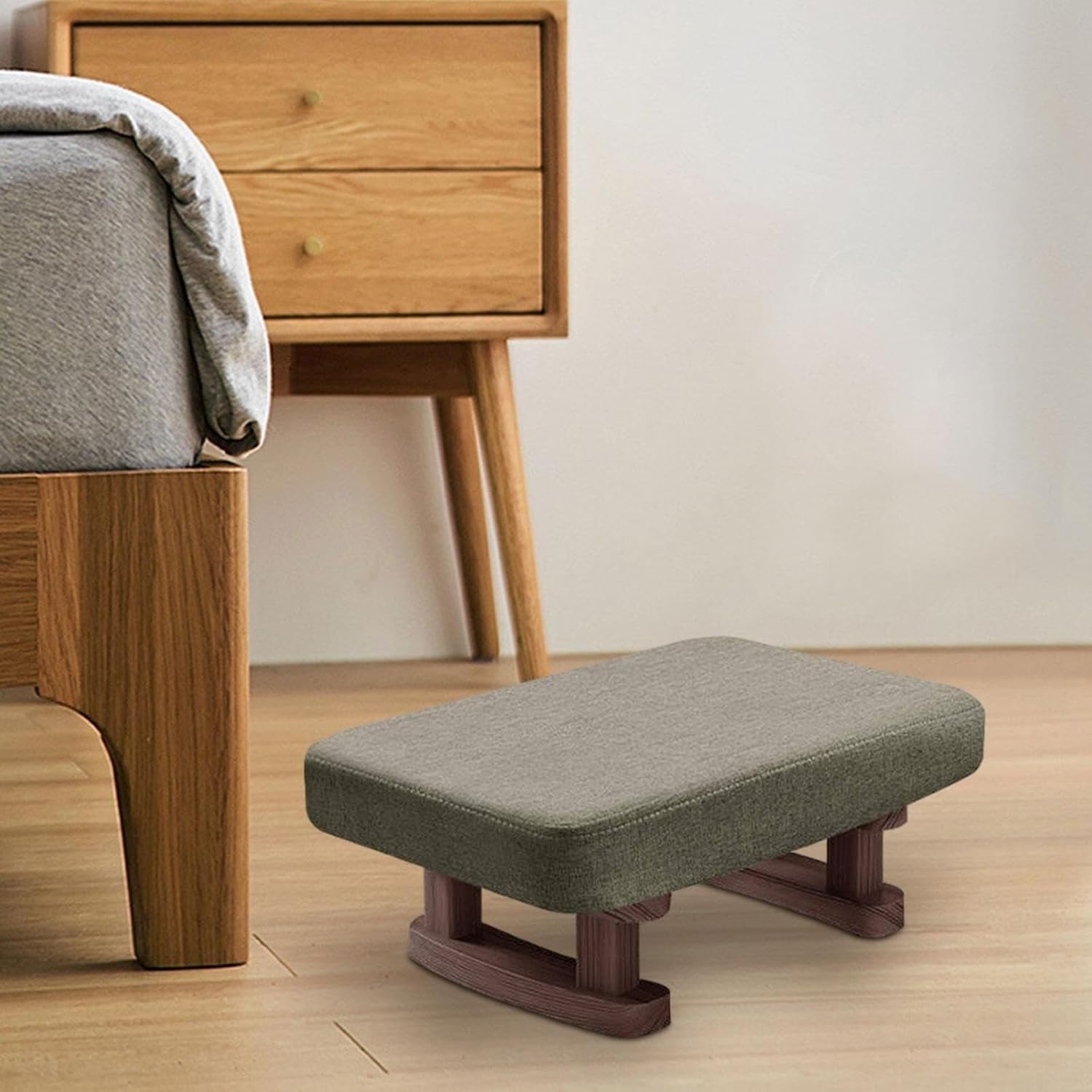 オットマンデスク下 足置き フットスツール 長方形チェア ステップスツール パッド入り ホームデコレーション フットレスト 玄関 寝