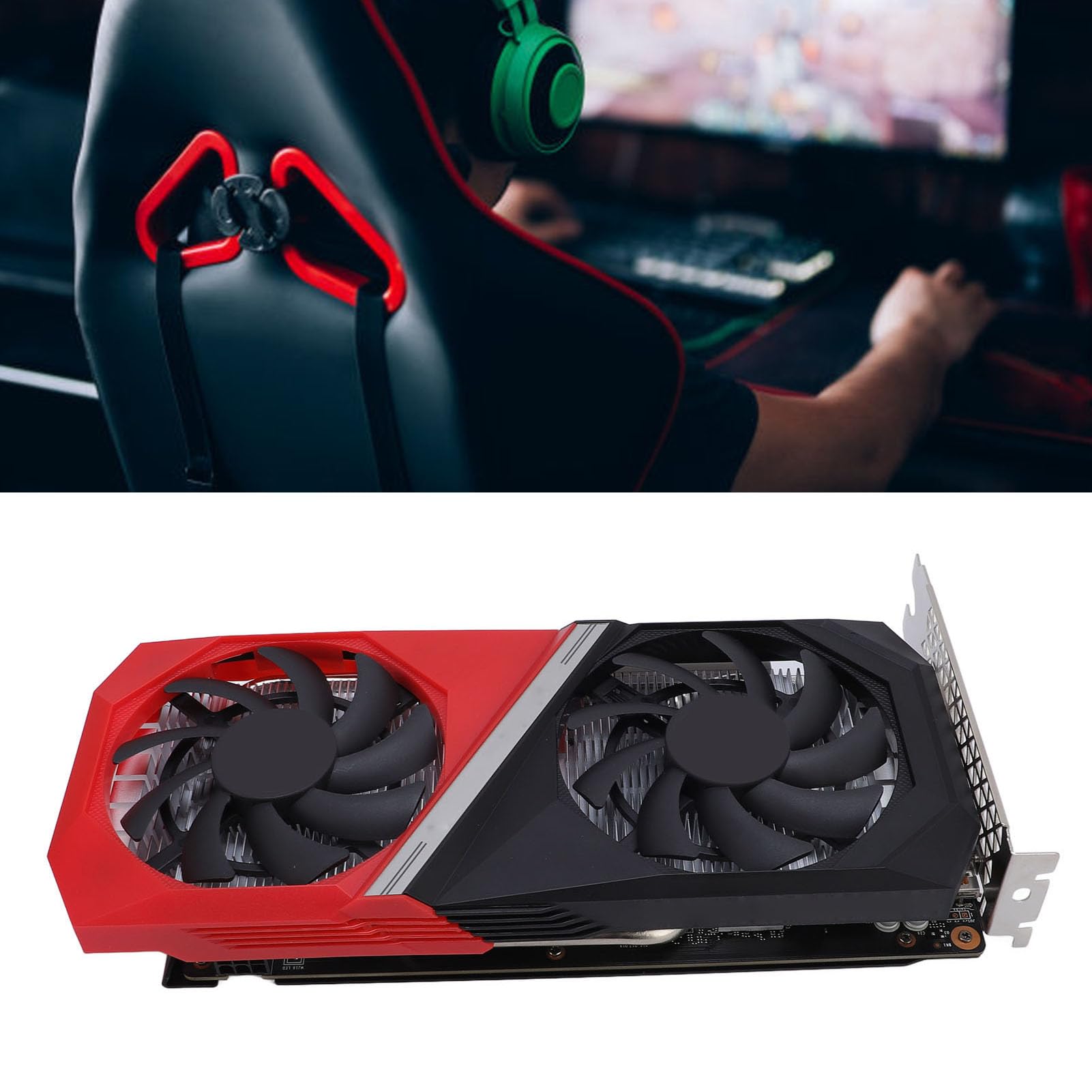 LICAEVEY Karta Graficzna do Gier, Podwójny Wentylator Cichej Karty Graficznej, 8GB 128bit 1552MHz 14000MHz PC Komputer Stacjonarny Video GPU do Gier 7 8 10 10