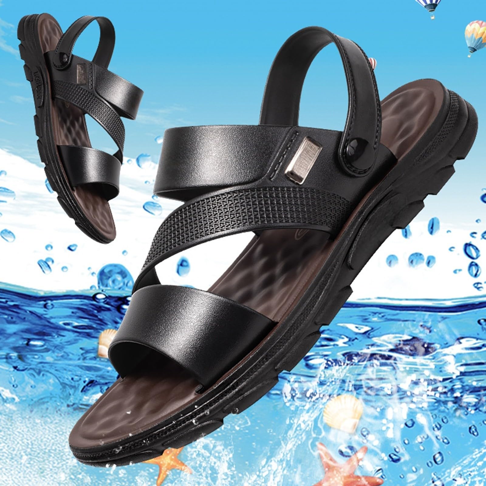 Sandales pour homme en cuir, tongs en cuir, sandales spartiates pour homme, sandales orthopédiques, sport, trekking, randonnée, semelle souple résistante à l'usure, chaussures d'été et sandales de
