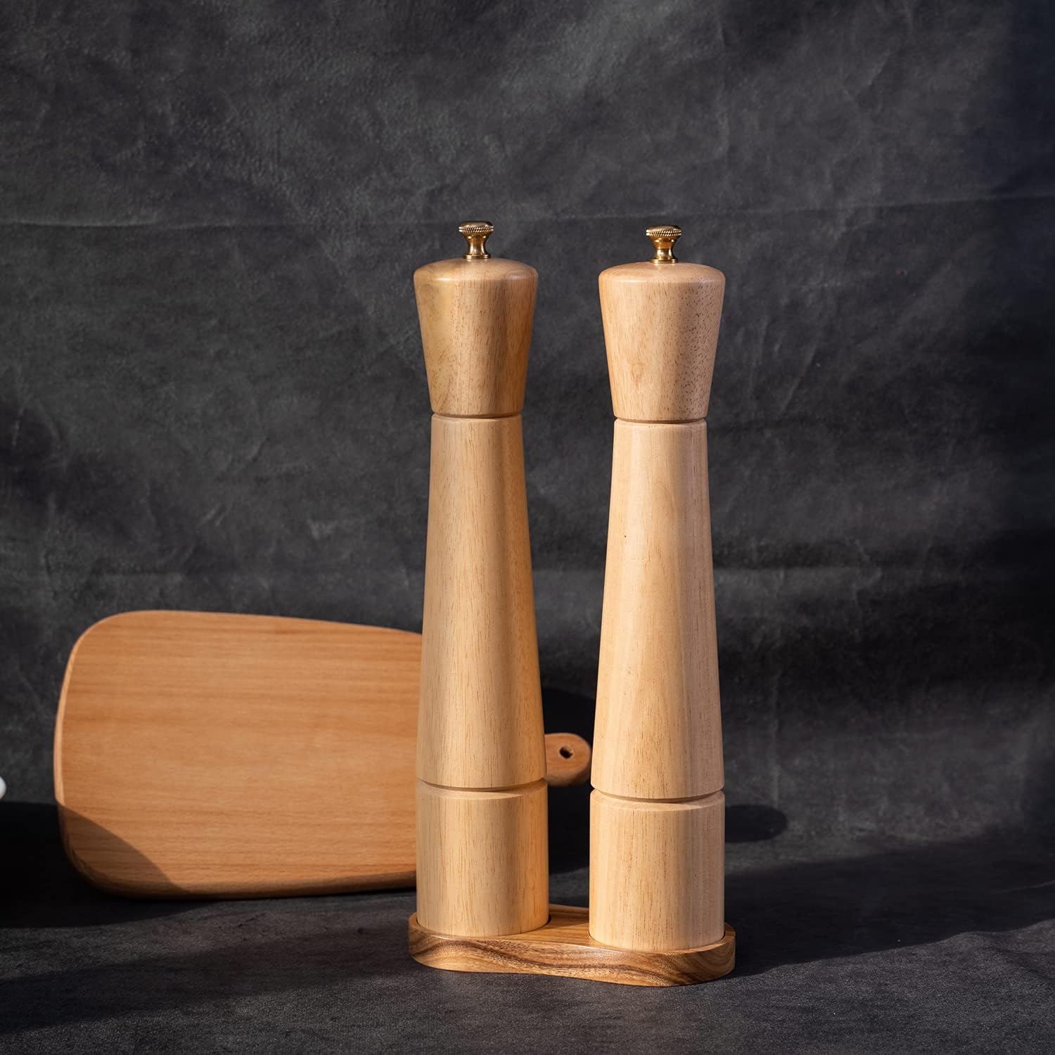 Salt and Pepper Mill Tray, Inner Dia 6 cm / 2.36 inch, Acacia Wood, Pepper Grinder Rest, Dining Table Protector (Pepper Mill and Salt Mill are not Included)